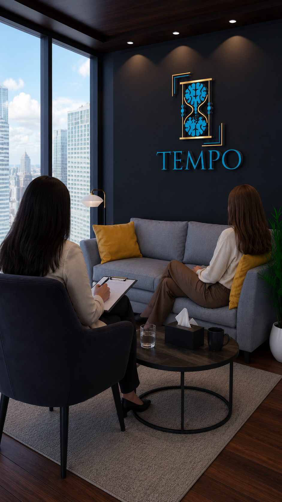 Sessão terapêutica no consultório Tempo Psicologia